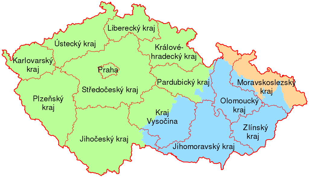 kraje čr